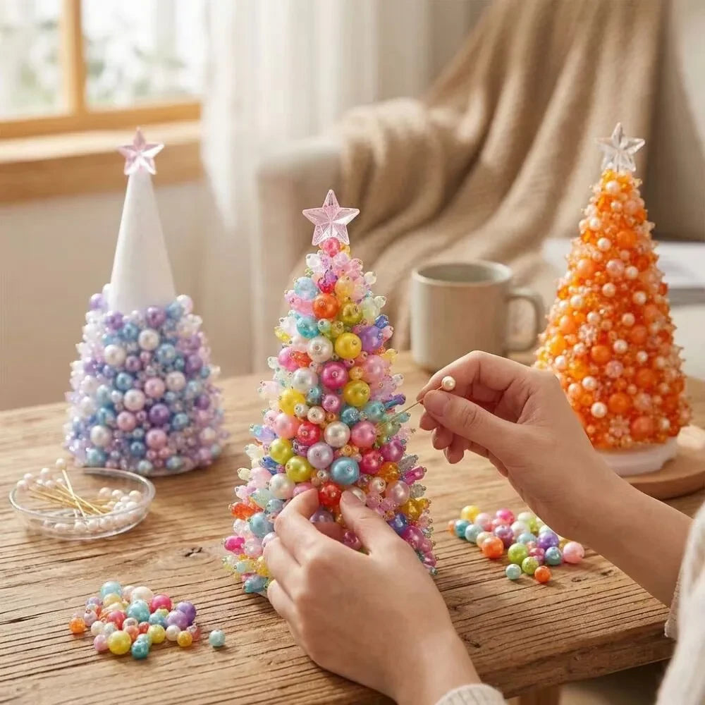 🎄 DIY Beaded Christmas Tree Craft Kit 🎀 | Tiny Tree Sparkle ✨