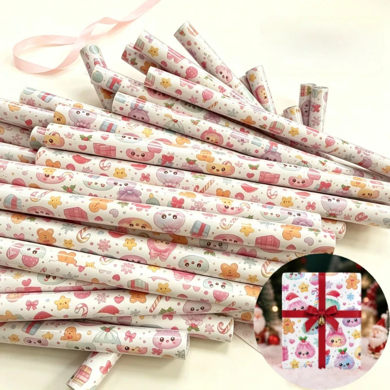 🎄 Kawaii Christmas Gift Wrapping Paper 🎁 | Pastel Dumpling Roll 🎀✨
