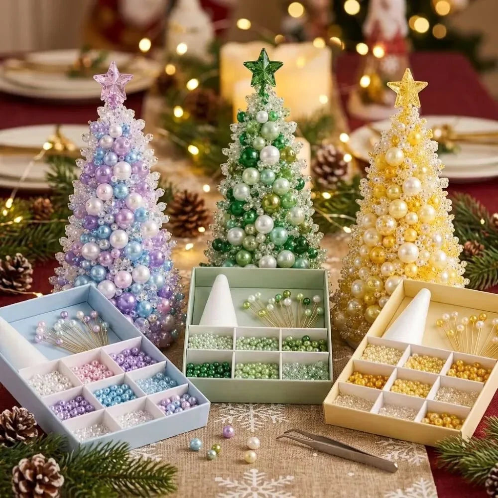 🎄 DIY Beaded Christmas Tree Craft Kit 🎀 | Tiny Tree Sparkle ✨